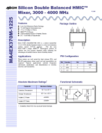 Datasheet MA4EX370M-1225 manufacturer M/A-COM