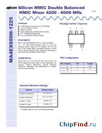 Datasheet MA4EX600H-1225T manufacturer M/A-COM