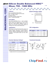 Datasheet MA4EX900L-1226T manufacturer M/A-COM