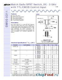 Datasheet SW05-0311 manufacturer M/A-COM