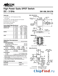 Datasheet SW-106 manufacturer M/A-COM