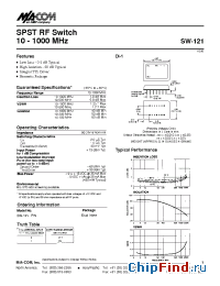 Datasheet SW-121PIN manufacturer M/A-COM