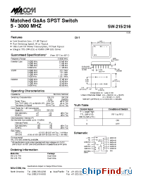 Datasheet SW-215 manufacturer M/A-COM