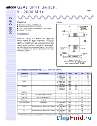 Datasheet SW-262 manufacturer M/A-COM