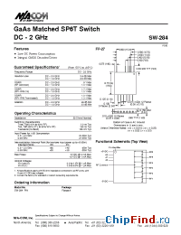 Datasheet SW-284PIN manufacturer M/A-COM