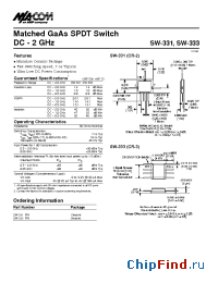 Datasheet SW-331 manufacturer M/A-COM