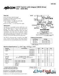 Datasheet SW-335TR manufacturer M/A-COM
