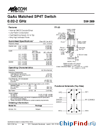 Datasheet SW-369PIN manufacturer M/A-COM