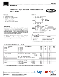 Datasheet SW-393 manufacturer M/A-COM