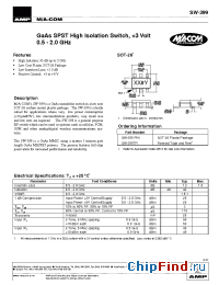Datasheet SW-399 manufacturer M/A-COM