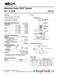 Datasheet SW-415PIN manufacturer M/A-COM
