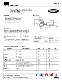 Datasheet SW-439TR manufacturer M/A-COM