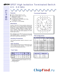Datasheet SW-475TR manufacturer M/A-COM