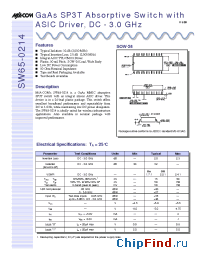 Datasheet SW65-0214TR manufacturer M/A-COM