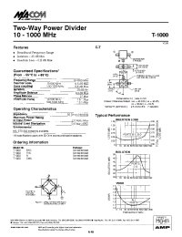 Datasheet T-1000SMA manufacturer M/A-COM