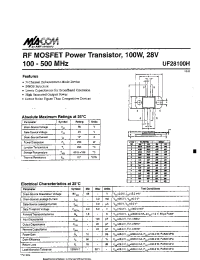 Datasheet UF28100H производства M/A-COM