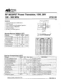Datasheet UF28156 производства M/A-COM
