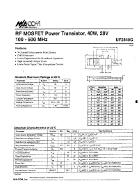 Datasheet UF284OG производства M/A-COM