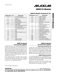 Datasheet 68HC16 manufacturer MAXIM