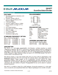 Datasheet DS1077-100 manufacturer MAXIM