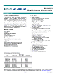 Datasheet DS89C420-MNG manufacturer MAXIM