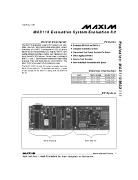 Datasheet MAX110EVC32 производства MAXIM