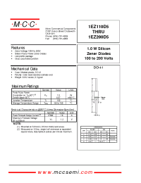 Datasheet 1EZ190D5 manufacturer MCC
