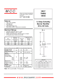 Datasheet 1N18 manufacturer MCC