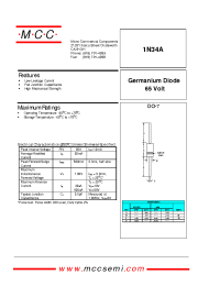 Datasheet 1N34 manufacturer MCC