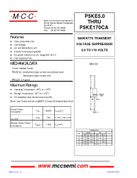 Datasheet P5KE130C производства MCC