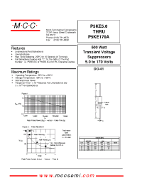 Datasheet P5KE150A manufacturer MCC