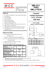 Datasheet SMLJ30CA manufacturer MCC