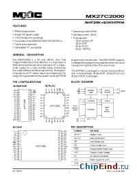 Datasheet 27C2000-45 производства Macronix