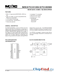 Datasheet 27C4100-10 manufacturer Macronix