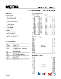 Datasheet MX23L1610MC-10 производства Macronix