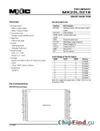 Datasheet MX23L3216XI-10 manufacturer Macronix
