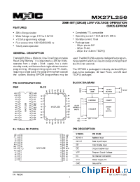 Datasheet MX27L256-20 manufacturer Macronix