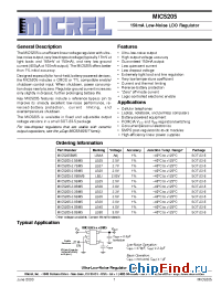 Datasheet MIC5205-2.5BM5 производства Micrel