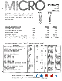 Datasheet 2N2925 производства Micro Electronics