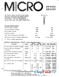 Datasheet 2N4403 производства Micro Electronics