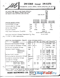 Datasheet 2N5368 производства Micro Electronics