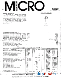 Datasheet BC142 производства Micro Electronics