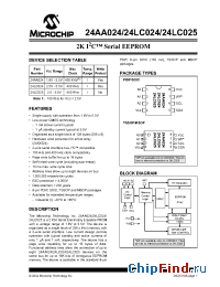 Datasheet 24LC024T-/SN manufacturer Microchip