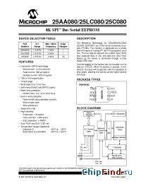Datasheet 25AA080-I/P производства Microchip