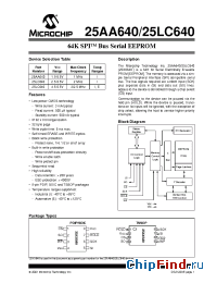 Datasheet 25AA640-/P производства Microchip