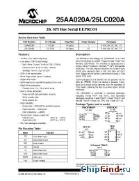 Datasheet 25LC020A производства Microchip