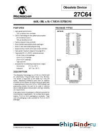 Datasheet 27C64-12ISO производства Microchip