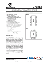 Datasheet 27LV64-25L производства Microchip