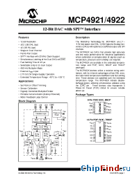 Datasheet MCP4921T-ESL manufacturer Microchip