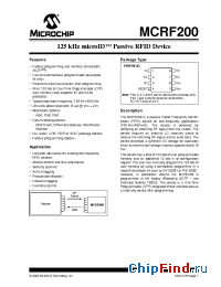 Datasheet MCRF200ISNQ23 manufacturer Microchip